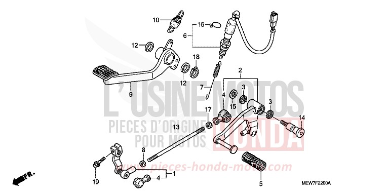 PEDAL for Deauville ABS BLOOM RED METALLIC (R319) from 2007